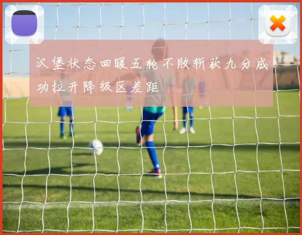 汉堡状态回暖五轮不败斩获九分成功拉开降级区差距